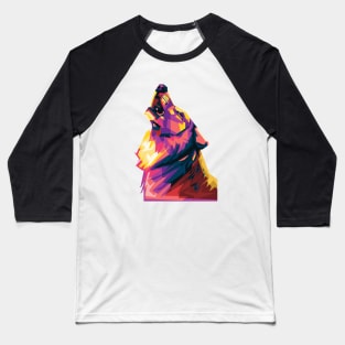 Wolf Illustration Baseball T-Shirt